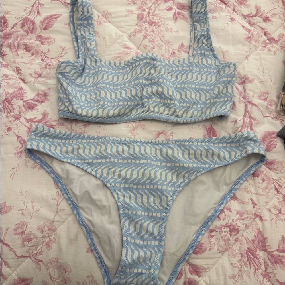 Blue Patterned Bikini Set